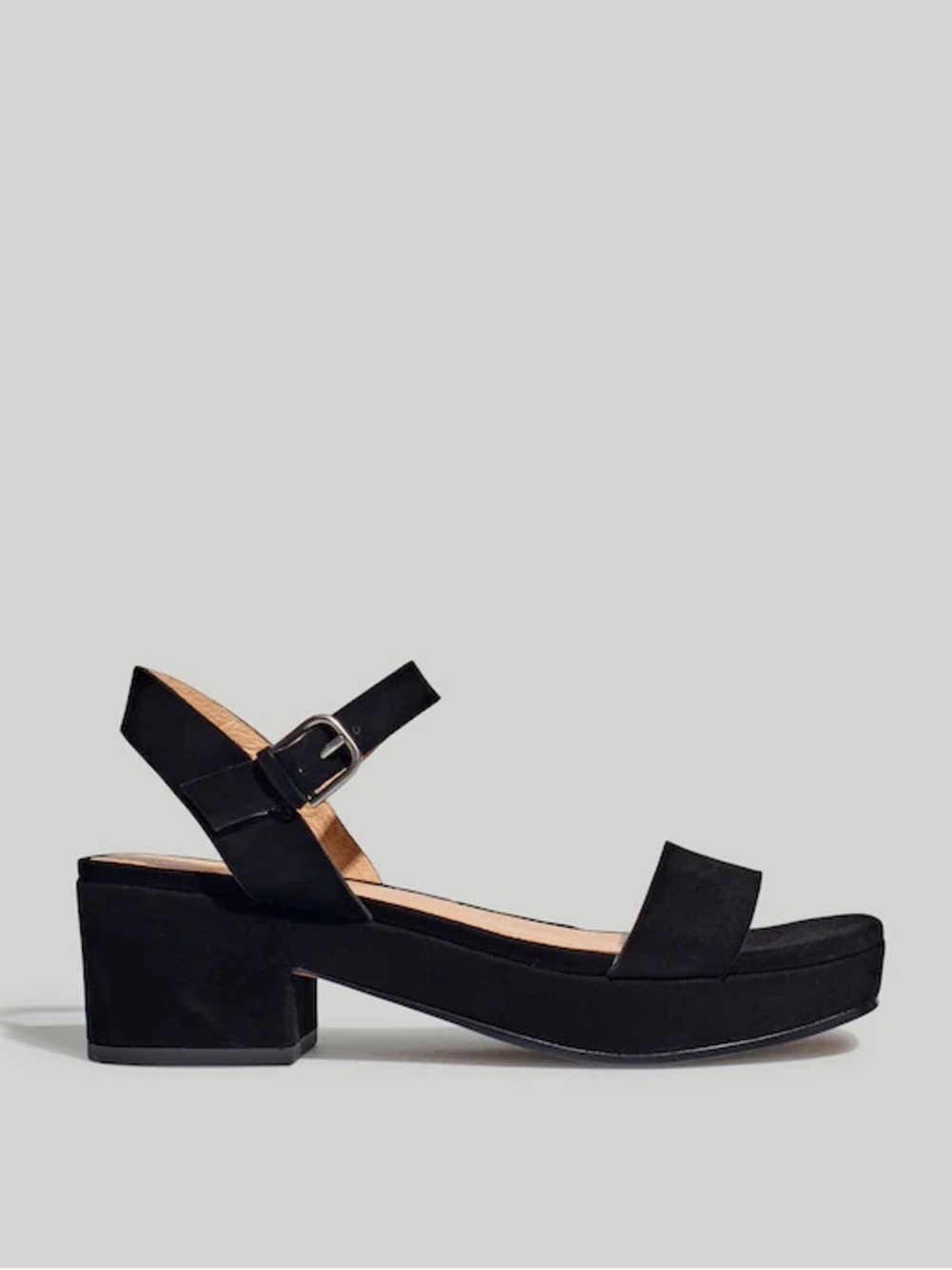 Madewell The Lina Platform Sandal in Suede
